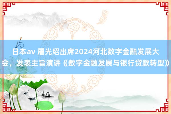 日本av 屠光绍出席2024河北数字金融发展大会,发表主旨演讲《数字金融发展与银行贷款转型》