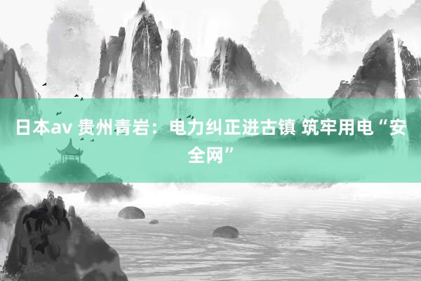日本av 贵州青岩:电力纠正进古镇 筑牢用电“安全网”
