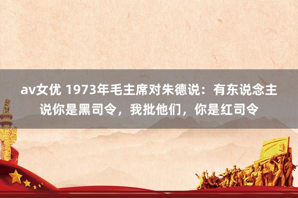 av女优 1973年毛主席对朱德说:有东说念主说你是黑司令,我批他们,你是红司令